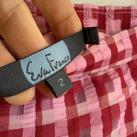 NEW Eva Franco Pink TEXTURED PLAID Midi Skirt WOMEN 2 Party ANTHROPOLOGIE - Picture 3 of 12